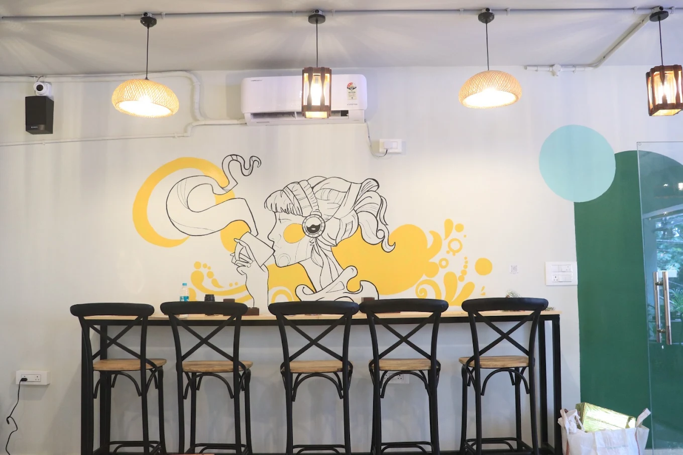 Café wall mural